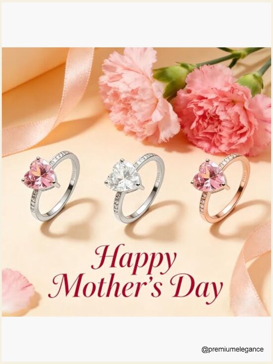 Dainty Sterling Silver Heart Promise Ring with Pink Cubic Zirconia for Women main image 3